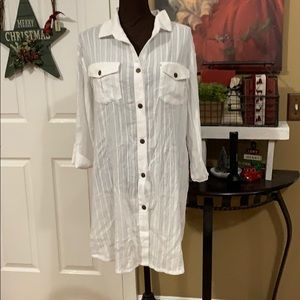 White DOTTI Swim Cover-up. Med NWT